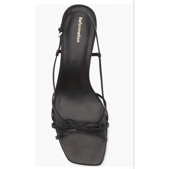 New Sold Out Style! Reformation Black Sally Slingback Sandals 9 - Picture 3 of 6